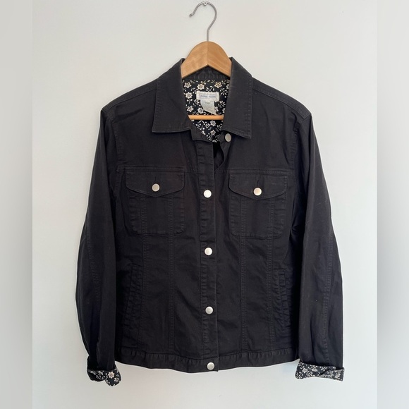 Jeanne Pierre Women's Black Denim Jacket size large - Picture 3 of 6